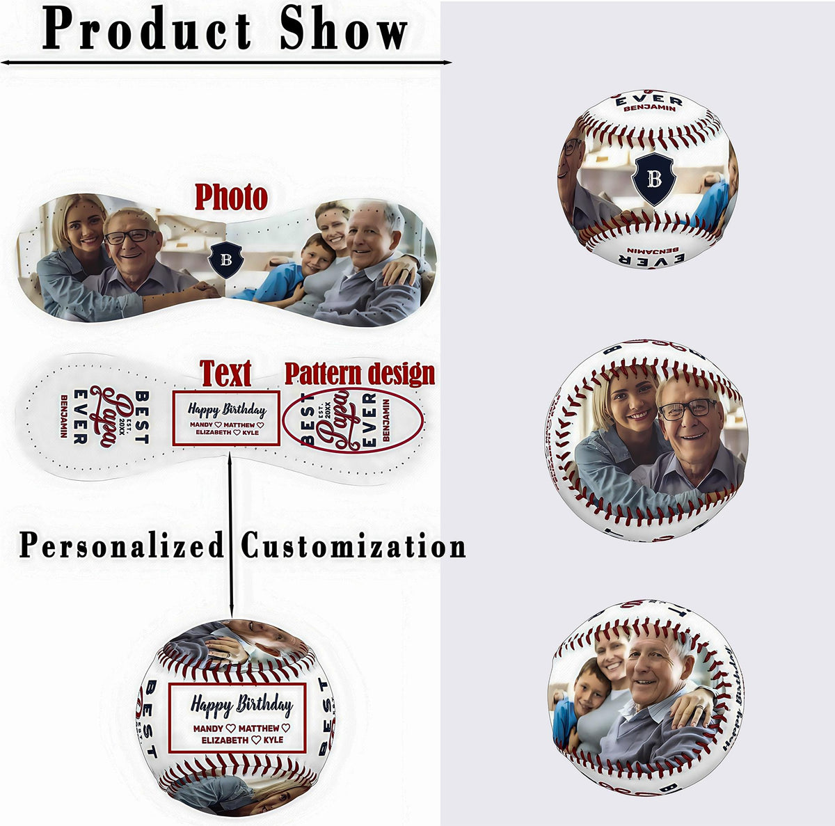 Custom Baseball For Dad,Personalized Baseball with Picture,Groomsmen Gift,Father s Day Gift,Birthday Gift,Baseball Team Gift