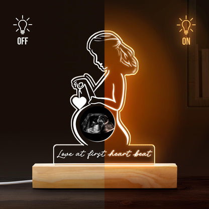 Personalized Ultrasound Photo Night Light, Custom Pregnancy Keepsake Gift for Expecting Parents, Baby Shower Gift for Mom
