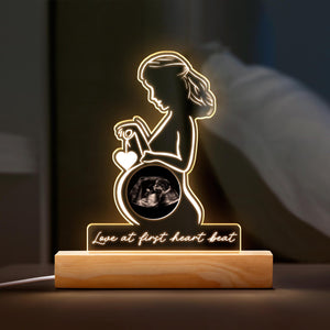 Personalized Ultrasound Photo Night Light, Custom Pregnancy Keepsake Gift for Expecting Parents, Baby Shower Gift for Mom