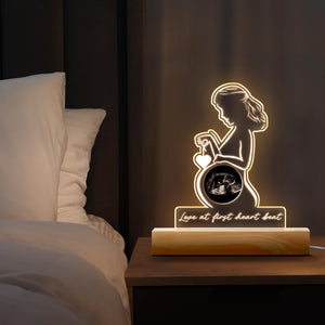 Personalized Ultrasound Photo Night Light, Custom Pregnancy Keepsake Gift for Expecting Parents, Baby Shower Gift for Mom