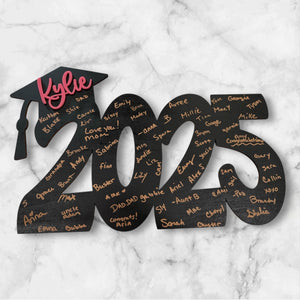 Graduation guestbook sign, graduation party decor, grad sign, class of 2025 stuff, wood guestbook sign, gifts for her