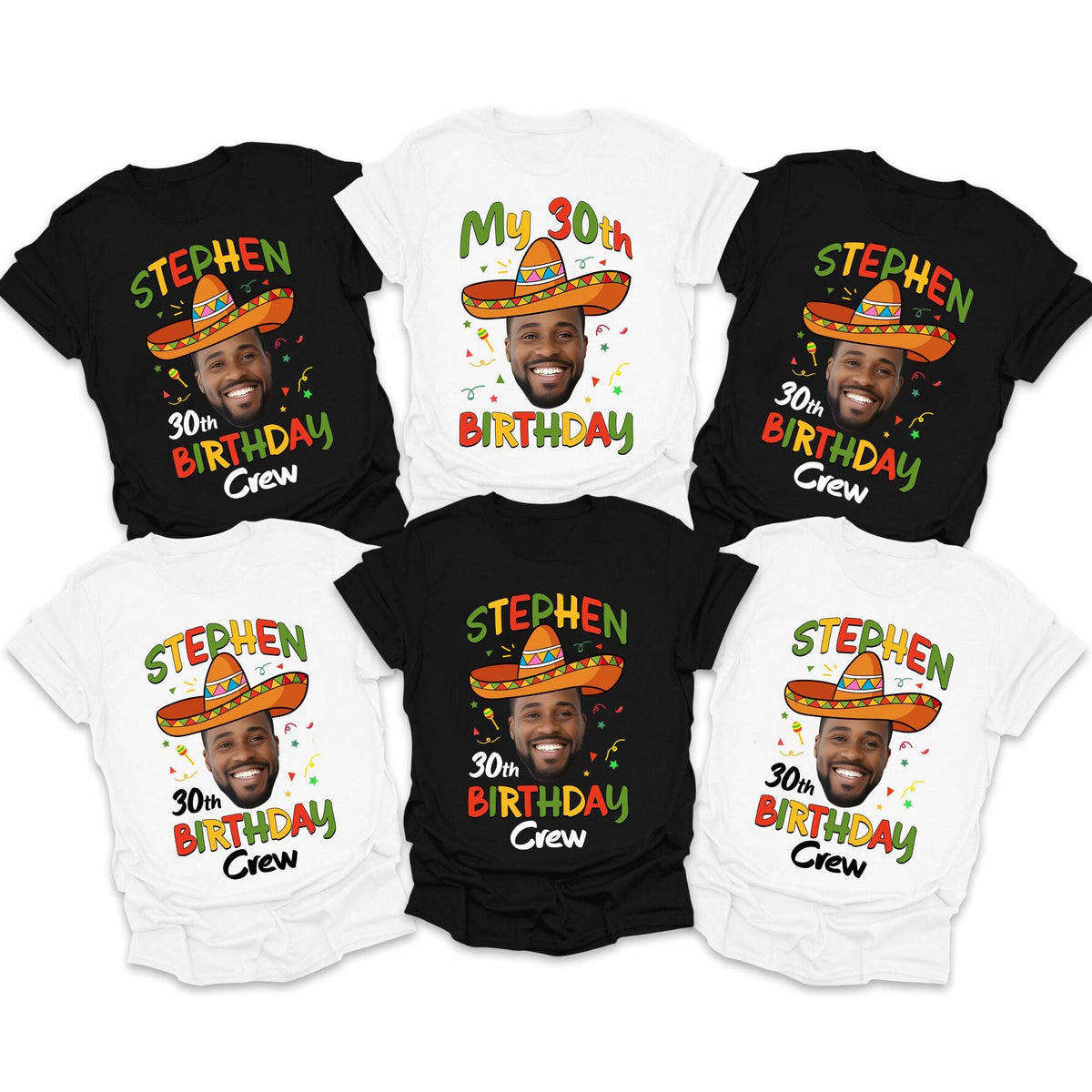 Custom Photo Birthday Gift Shirt, Birthday Party Shirt, Fiesta Birthday Shirt, Fiesta Squad Shirt, Cinco de Mayo Birthday Tee Shirt