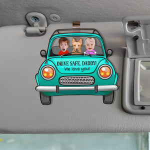 Custom Face Baby Visor Clip, Custom Photo Drive Safe Daddy Car Hanger, Personalized Photo Wooden Car Visor Clip, Fathers Day Gift For Dad