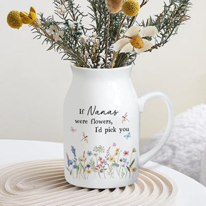 Personalized Flower Vase Gift for Grandma, Gift for Nana, Mothers Day Gift, Custom Gift for Mom, Nana Birthday Gift, Grandma Jug Flower Vase