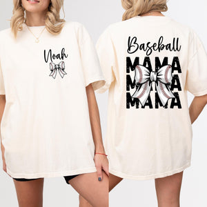 Personalized Baseball Mama Shirt, Baseball Mom Shirt, Coquette Baseball Tee, Custom Baseball Mom Shirt , Mothers Day Gift