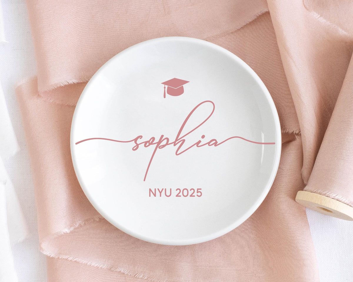 Personalized Graduation Gift, Custom Jewelry Dish, Class of 2025 College Graduation Gift for Her, Masters Degree Gifts, PHD Graduation Gifts