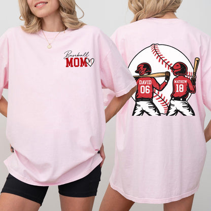 Baseball Mom Shirt, Personalized Baseball Shirt for Mom, Baseball Jersey Number Tee, Gameday Baseball Mom Shirts, Mother's Day Gift for Mom