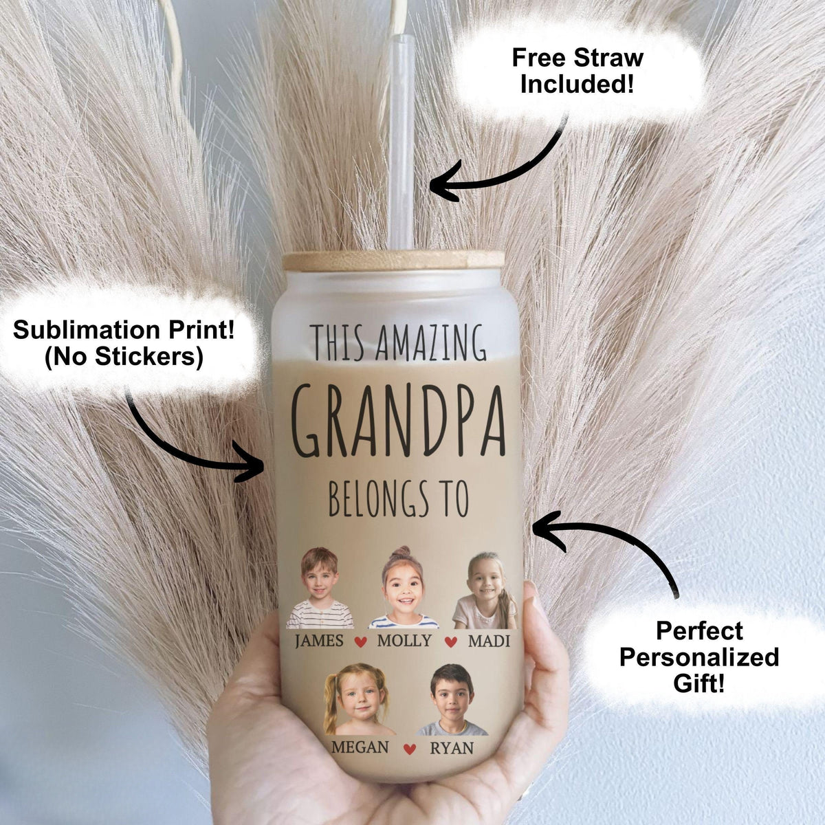 Custom Grandma Cup, This Grandma Belongs to Mug for Grandma Photo Iced Coffee Cup for Grandma for Mother's Day Gifts from Grandkids Grandma