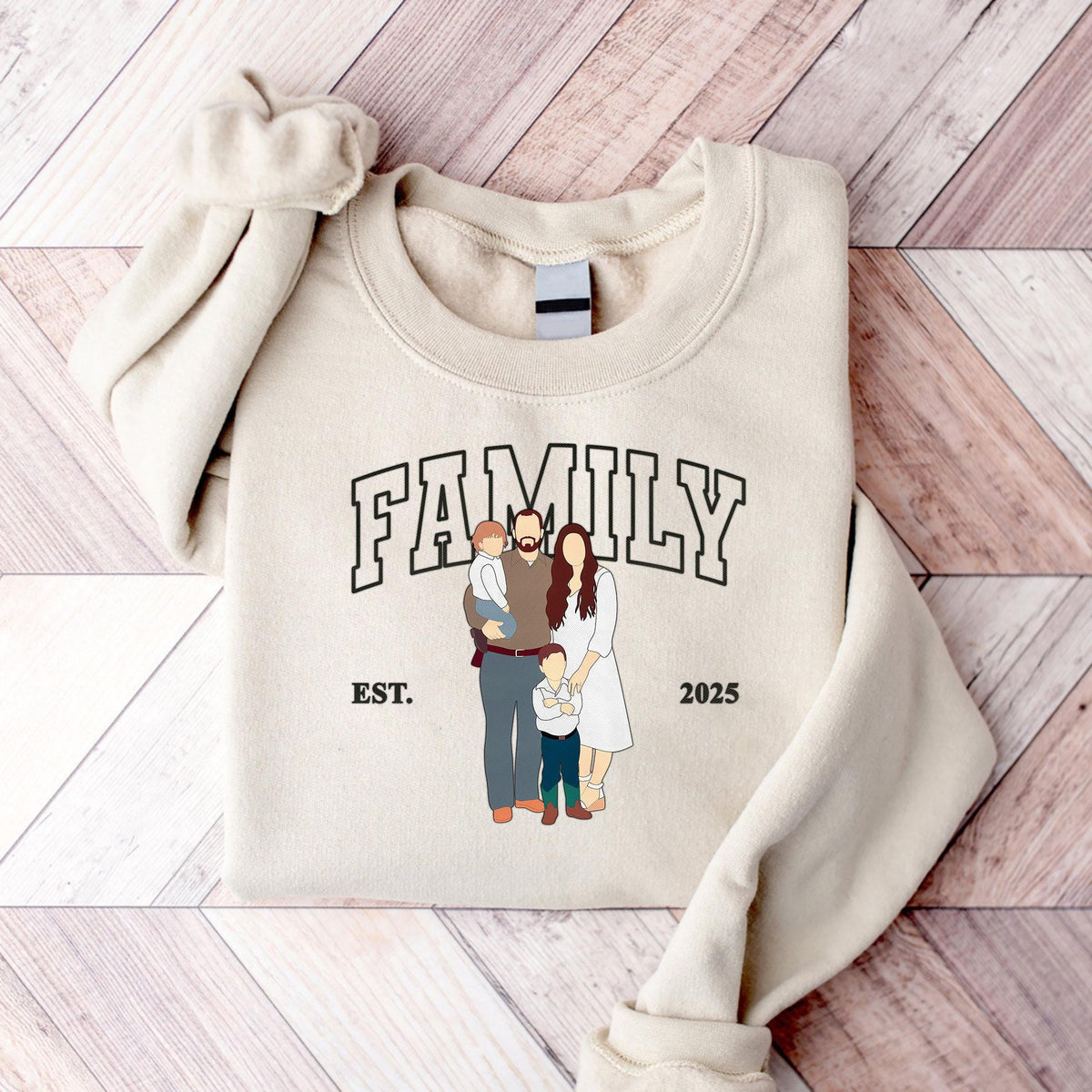 Mama Hoodie with Photo, Custom Portrait Sweatshirt with Kid Name Crewneck Shirt, Family Portrait Hoodie, Mother's Day Gift