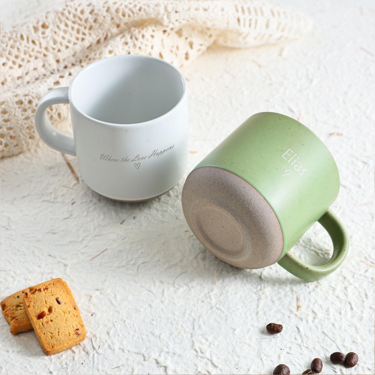 Personalize Pottery Coffee Mug for Mom, Engraved Ceramic Mug with Your Text, Gift for Mom, Mug Engraved Gift, Custom Gifts Ideas, Dad Gift