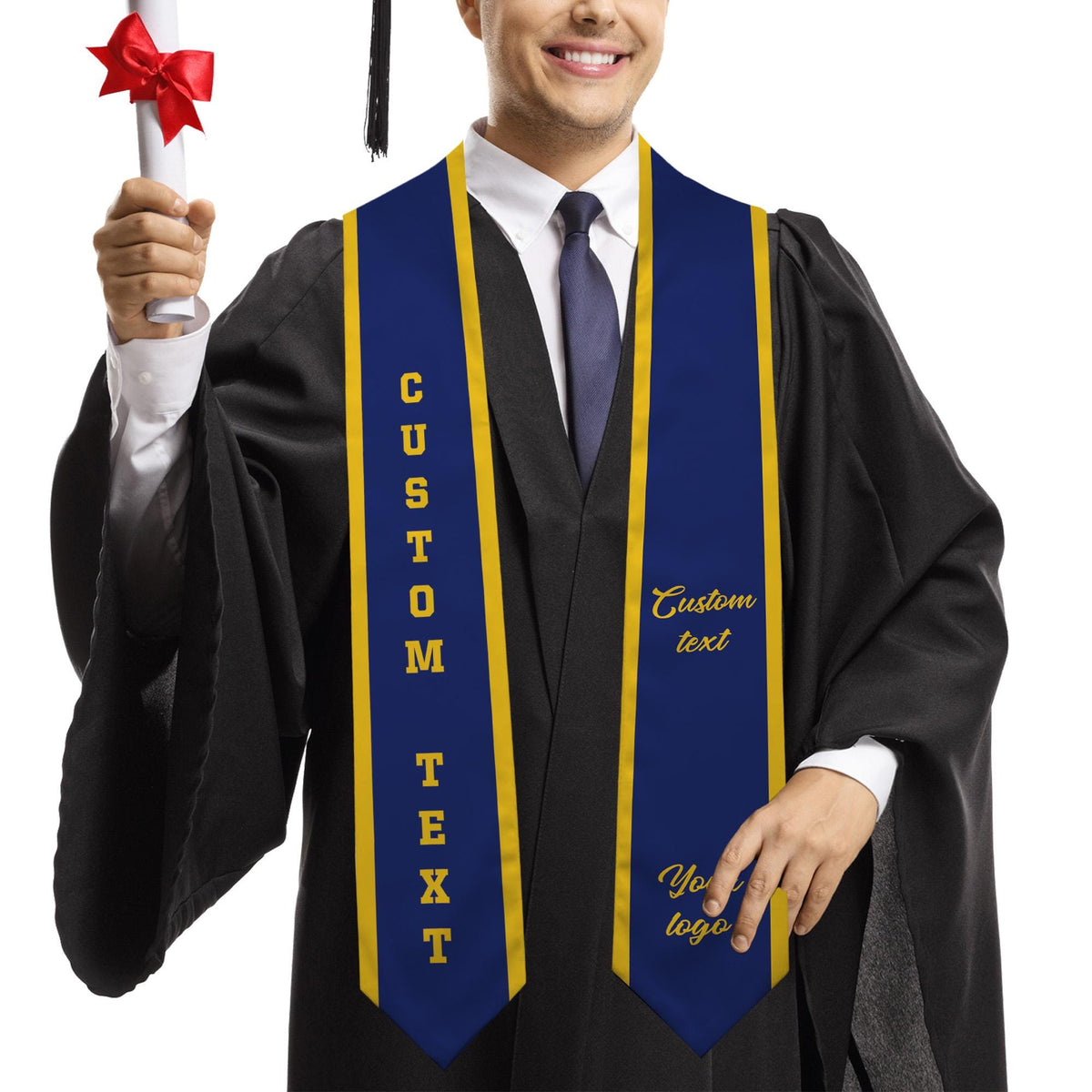 Custom Class of 2025 stoles Graduation, Personalized Logo Text Grad Stole Sash, Customized Gradute Stole with Your Design, Grad Gifts Idea