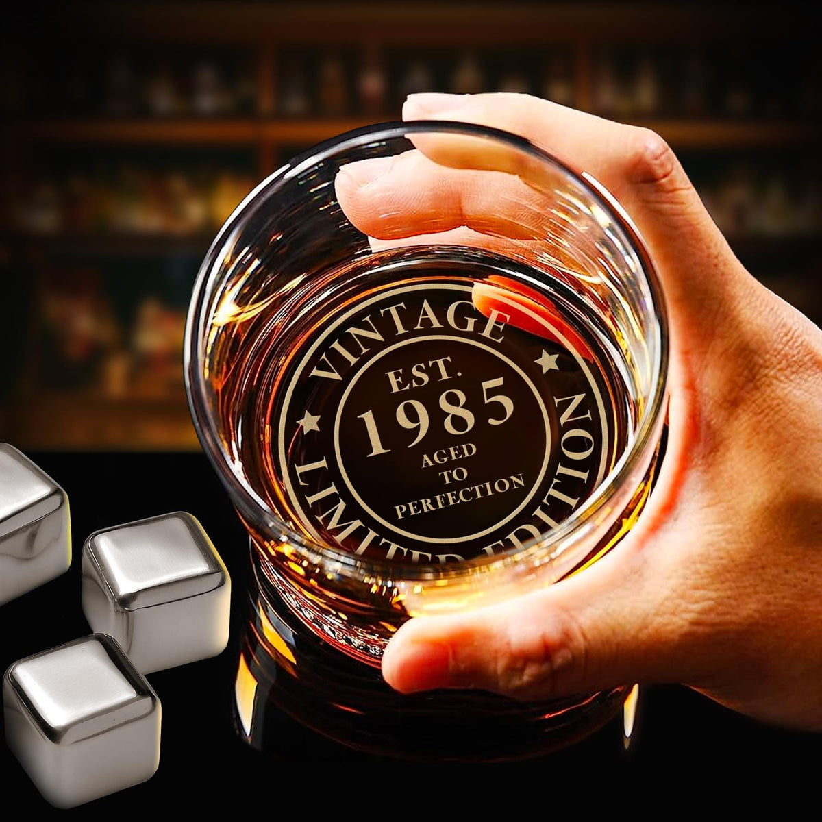 Custom 40th Birthday Whiskey Glass Gifts for Him - Personalized Bourbon Glass for Men, Gifts for Dad