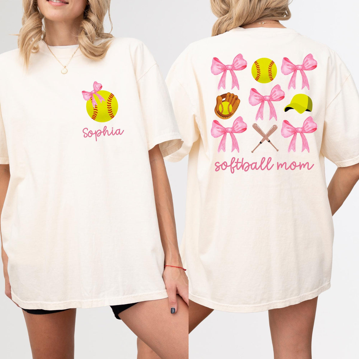 Custom Softball Mom Shirt, Coquette Softball Tee, Custom Softball Mama Tee, Mothers Day Gift, Game Day Shirt, Cheer Mom Tee