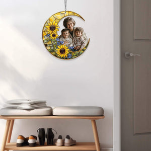 Custom Photo Family Acrylic Window Hanging Ornament, Custom Grandparents& Grandkids Portrait Suncatcher, Gift For Grandma, Nana Gifts, Mom