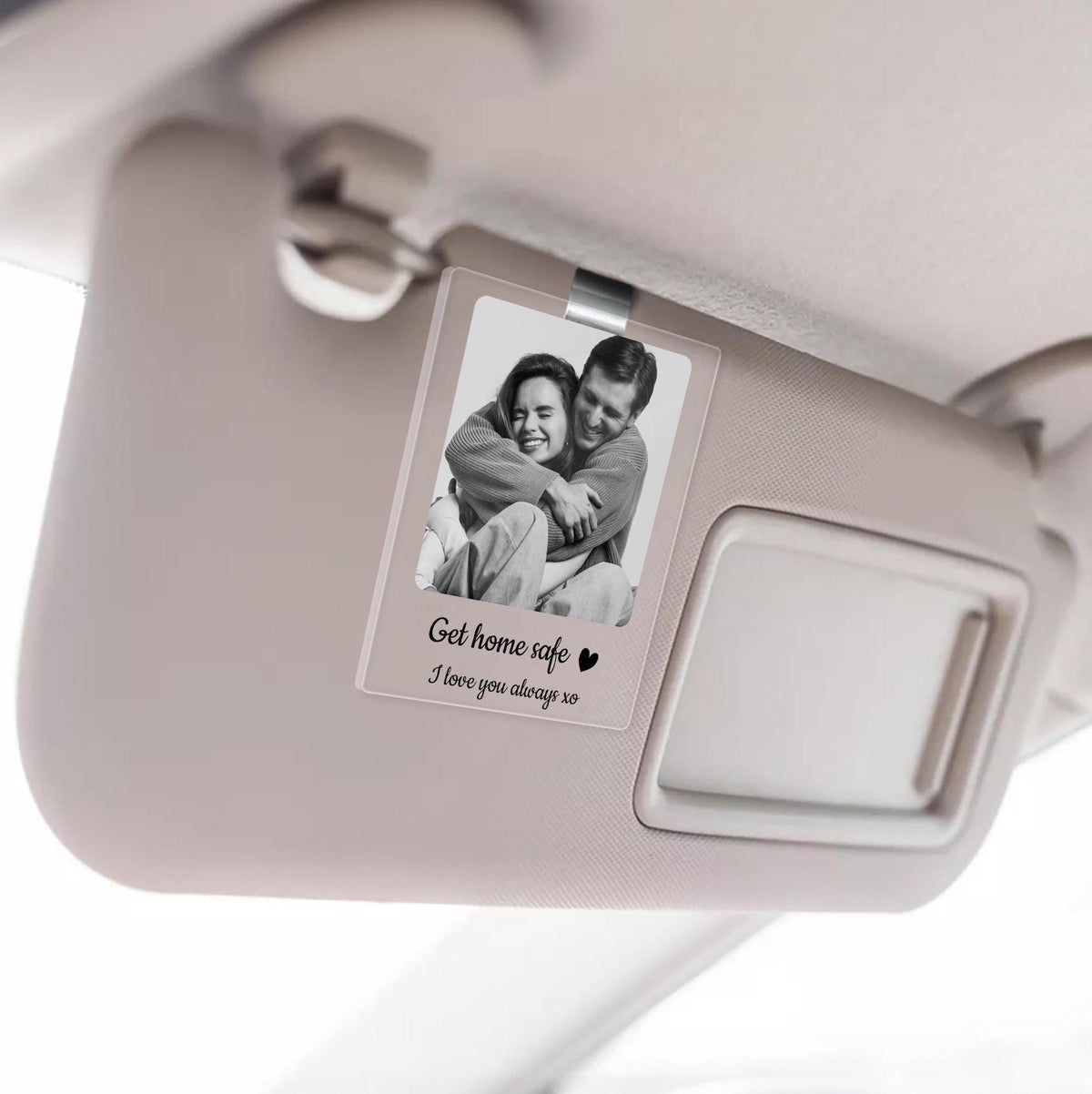 Personalized Car Visor Clip with Your Photo and Text - Drive Safe Car Daddy, Decor for Couple Family