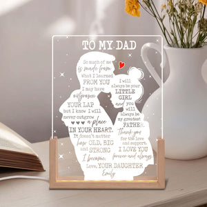 Personalized Hand-Written Letter Night Light, Gift for Dad, Father's Day Gift, Dad Birthday Gift, Bedroom Night Light, Gift For Him