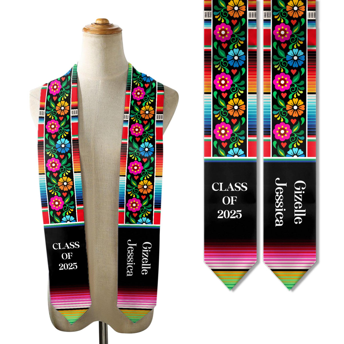 Personalized Mexican Graduation Stole, Custom Latina Graduation Sash, Estola de Graduaci n, Class of 2025