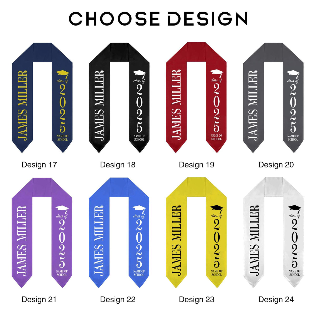 Custom Graduation Stole Class of 2025 Customized Congratulations Sash with Photo Name School Graduation - Customize Graduation Stoles Flag