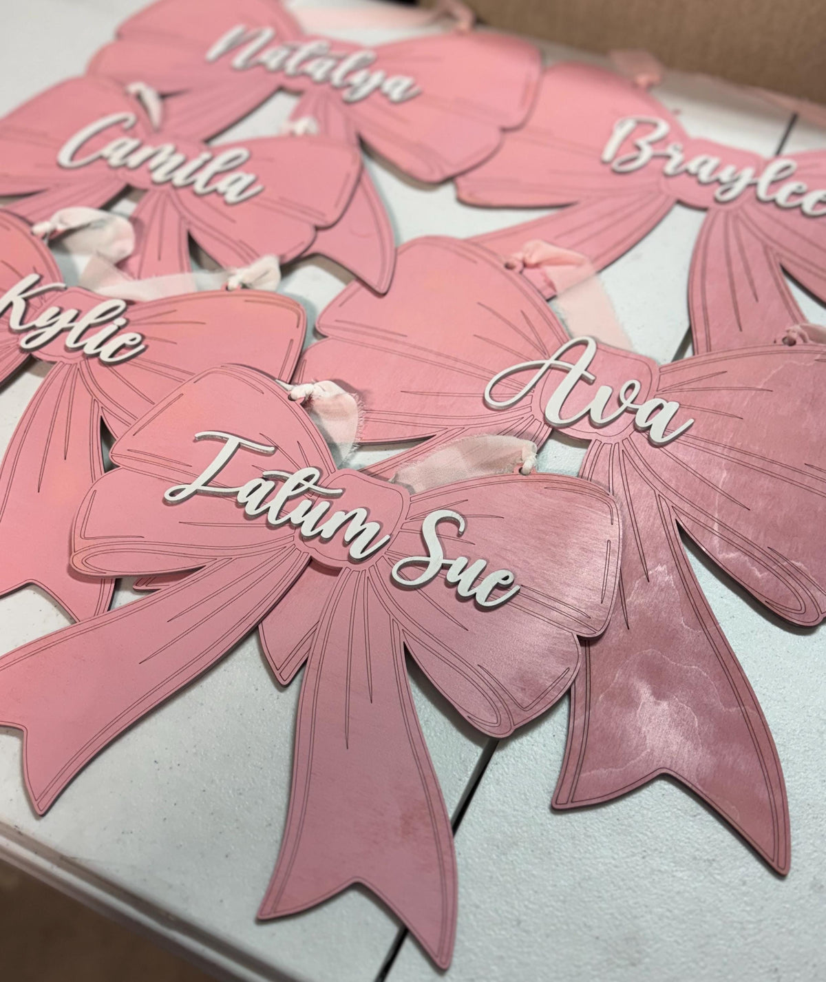 Personalized Wooden Bow Name Sign| Personalized Nursery & Kid's Door Hanger | Baby Girl Nursery | Baby Shower Gift | Bow Nursery Decor