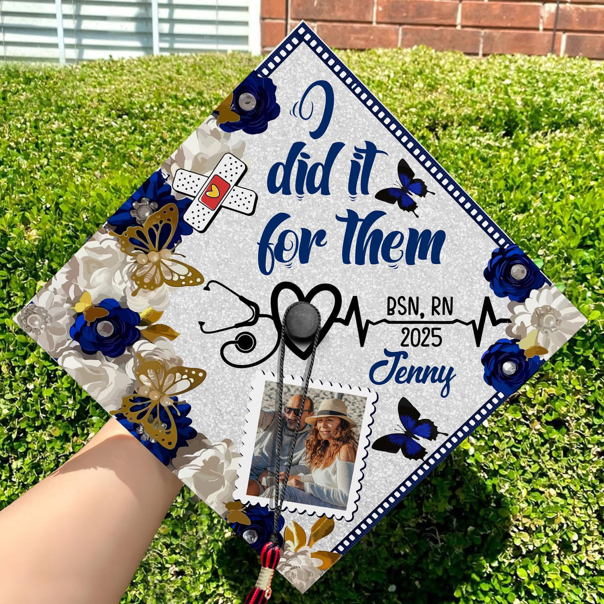 Personalized RN Nursing Grad Cap With Photo, Registered Nurse Graduation Cap Topper To Celebrate Your Big Day, Future Nurse Gifts