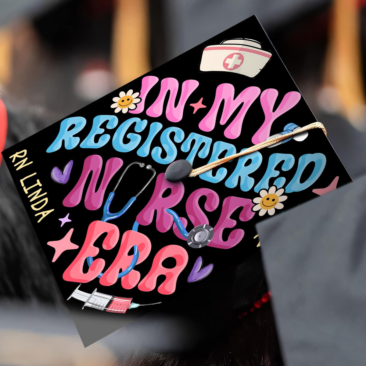 In My Registered Nurse Era Grad Cap, Customized RN Nursing Graduation Cap Topper, Future Nurse Gifts, Class of 2025