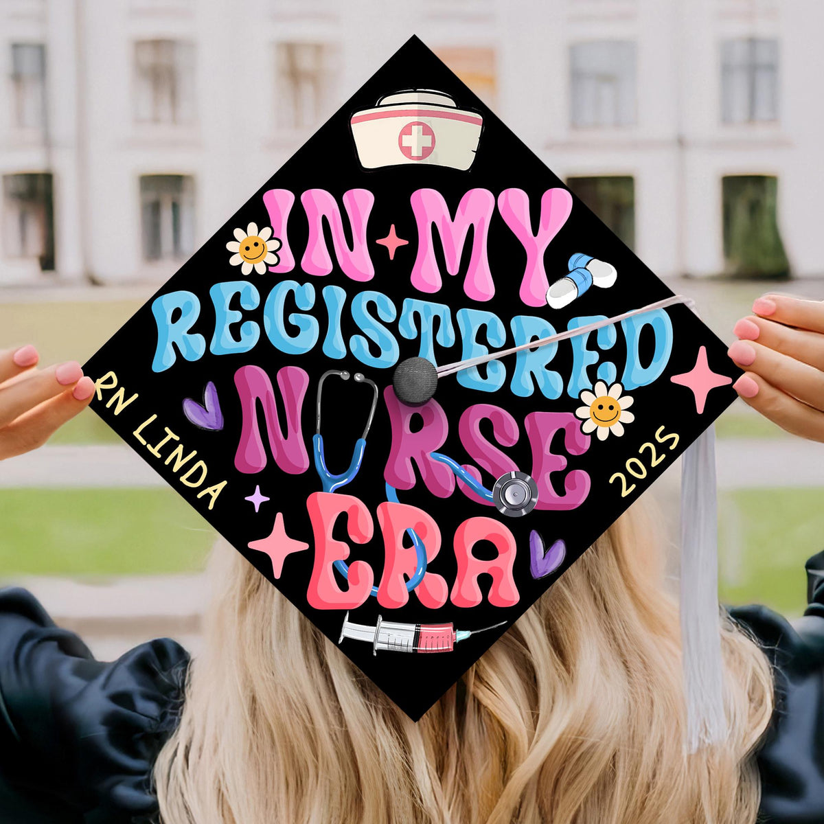 In My Registered Nurse Era Grad Cap, Customized RN Nursing Graduation Cap Topper, Future Nurse Gifts, Class of 2025