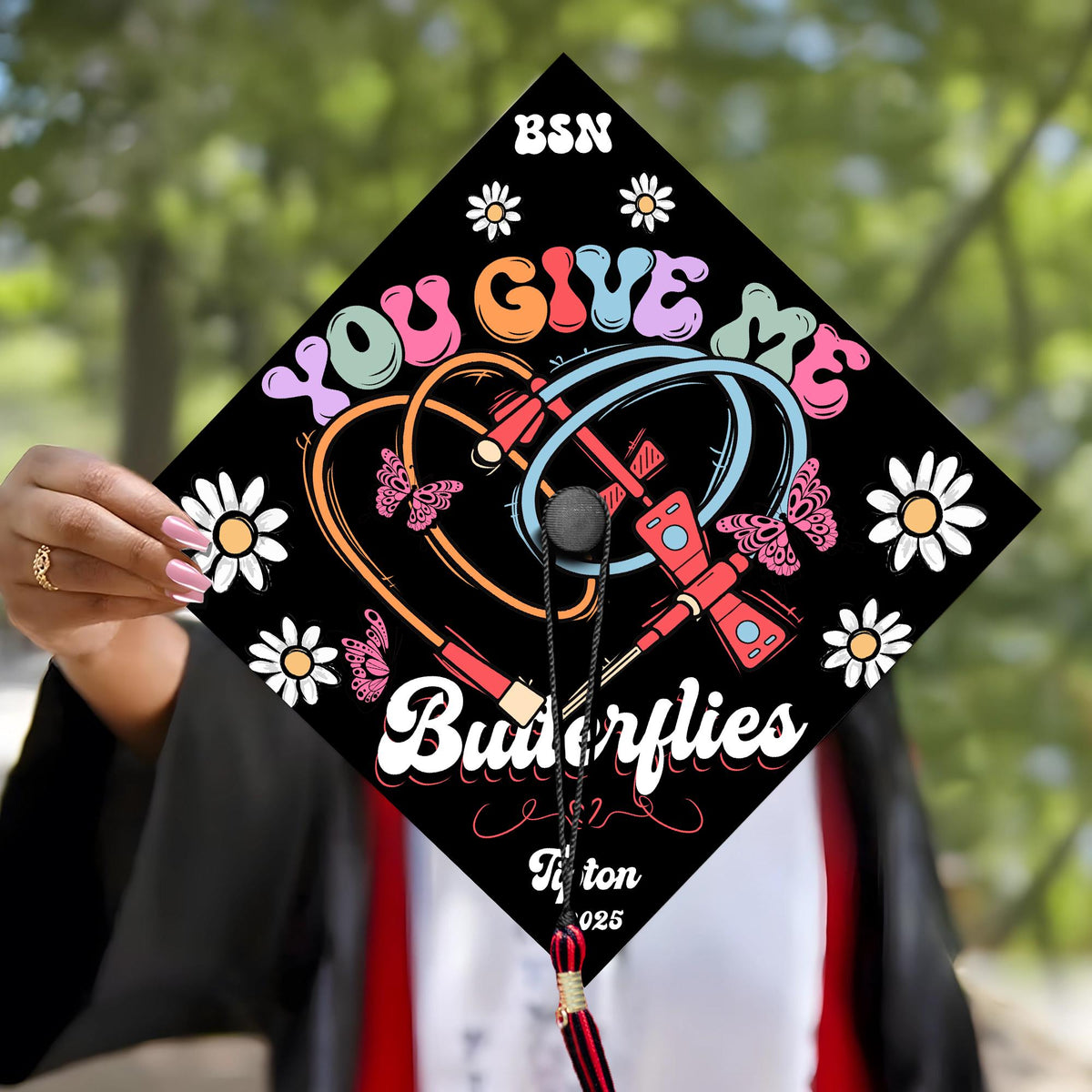 You Give Me Butterflies Grad Cap Topper, Phlebotomist Graduation Cap Topper To Celebrate Your Big Day, Future Nurse Gifts