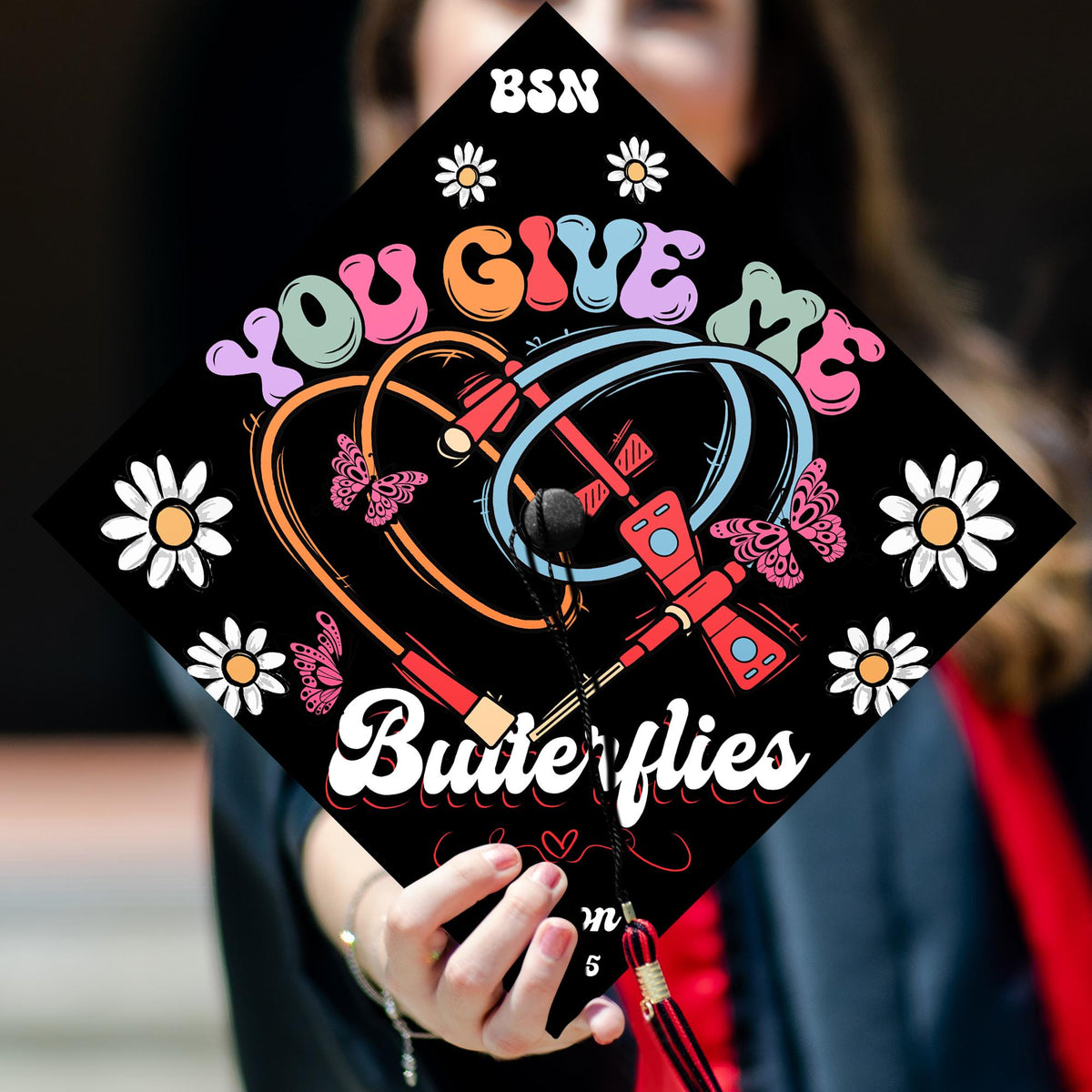 You Give Me Butterflies Grad Cap Topper, Phlebotomist Graduation Cap Topper To Celebrate Your Big Day, Future Nurse Gifts