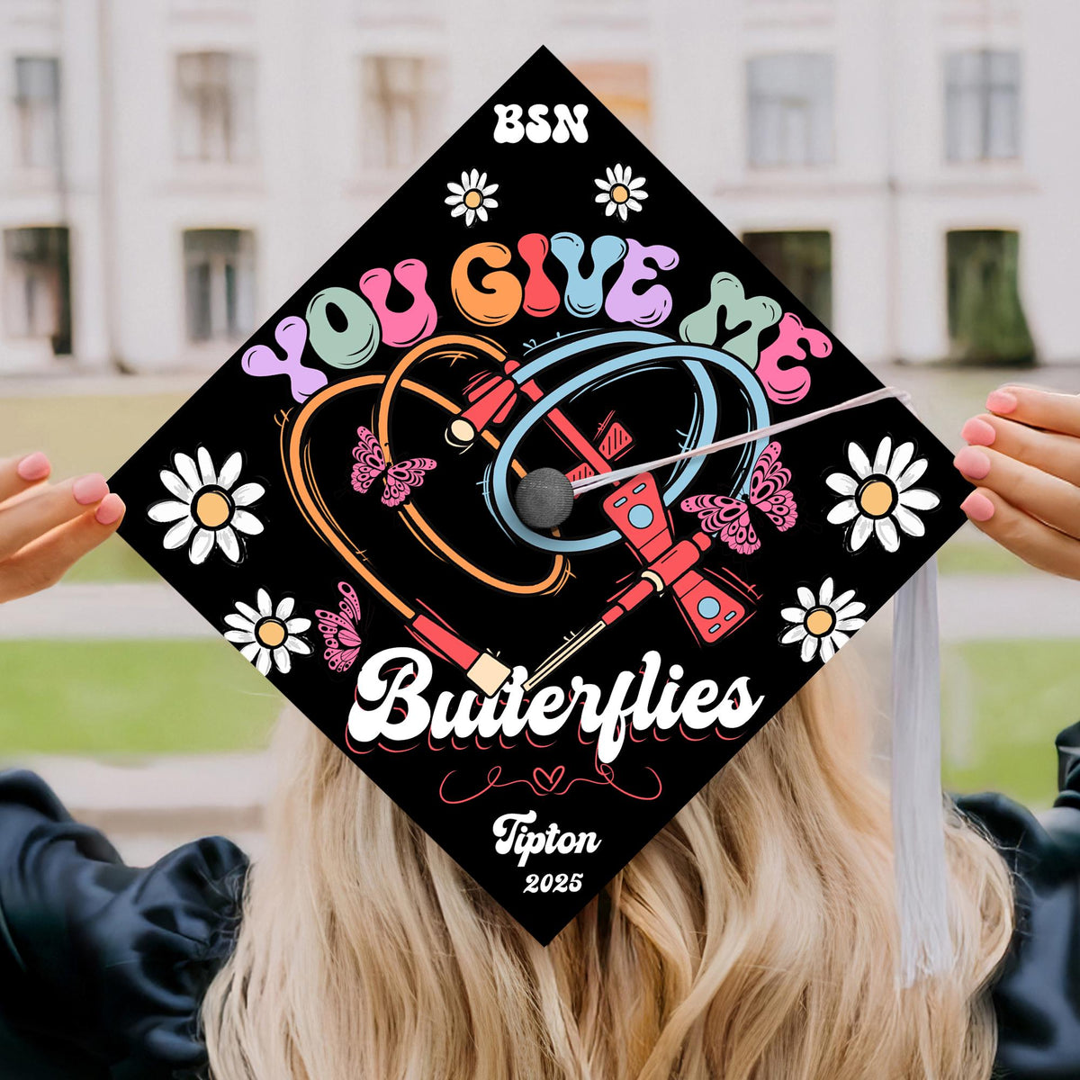 You Give Me Butterflies Grad Cap Topper, Phlebotomist Graduation Cap Topper To Celebrate Your Big Day, Future Nurse Gifts