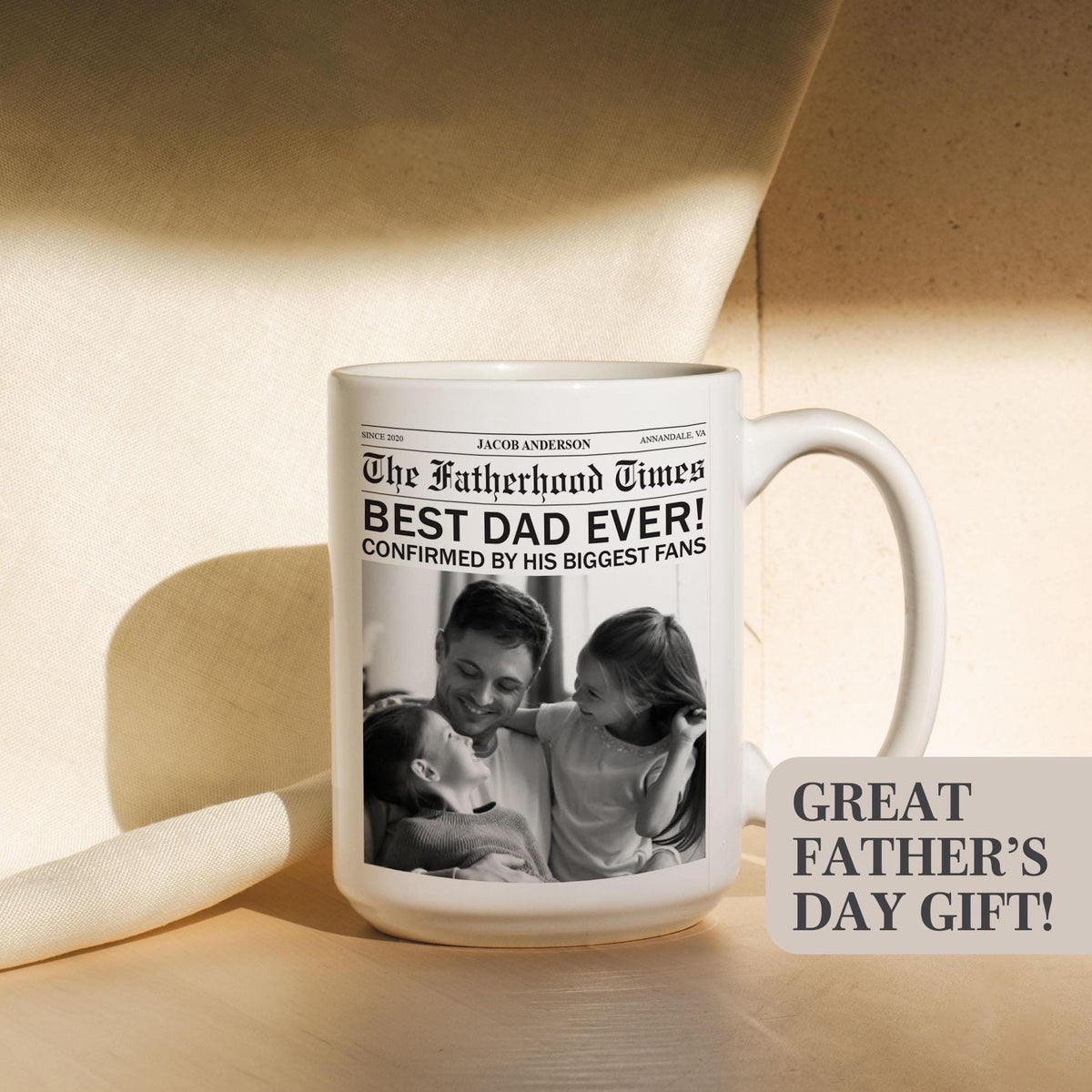 Best Dad Ever Mug For Dad, Personalized First Time Dad Gift For Dad, Meaningful Dad Gift For Father's Day, First Father's Day Gift From Kids