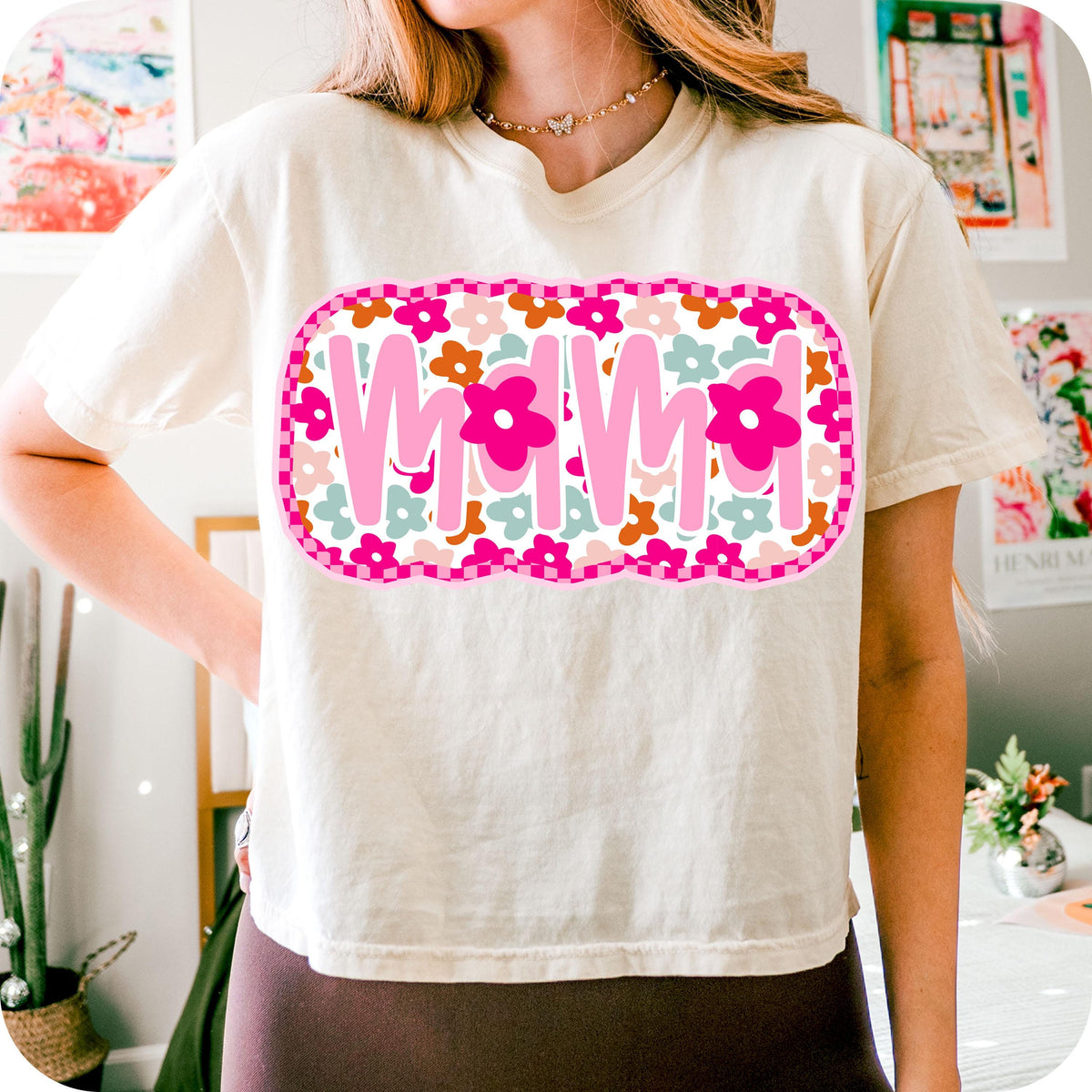 Floral Mama, Preppy Mama, Mama Flower, Retro Mama, Mothers day, Custom Mama Shirt, Pink Mama bundle , Pink Mama