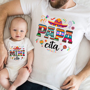 Papa Cita and Mini Cito Matching Fiesta Party Shirt For Dad and Daughter, Matching Dad and Son Shirts, Dad & Mini Matching Shirts