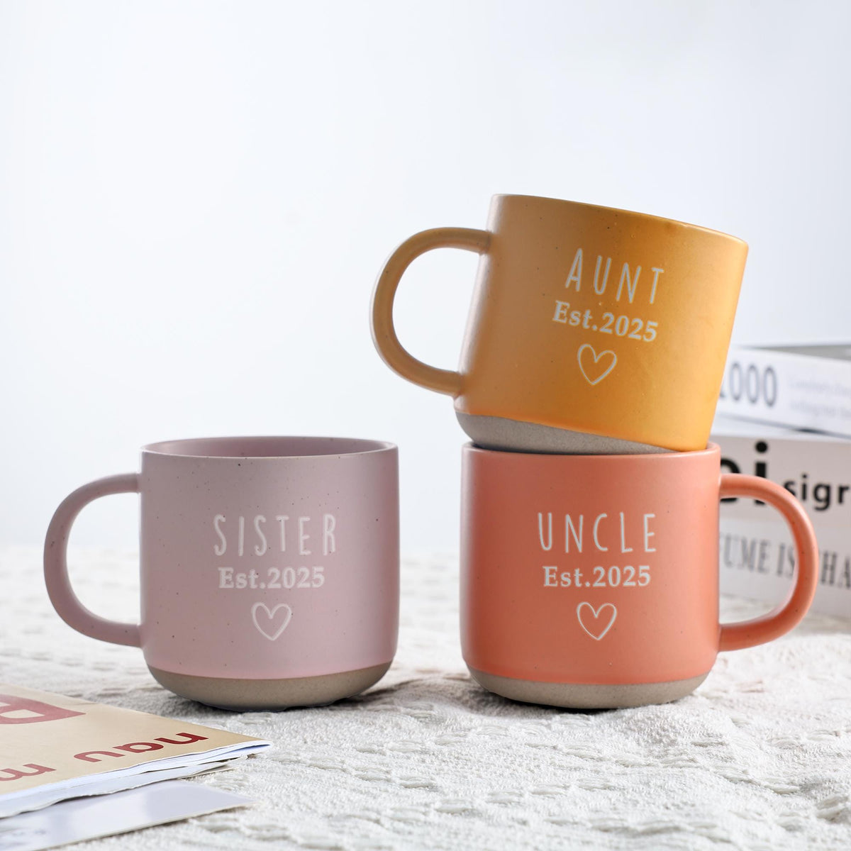 Custom Ceramic Mug with Your Text, Engraved Coffee Cup, Ceramic Mug, Personalize Mug with Your Words and Date, Gifts for Dad, Mom, Sisters