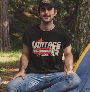 Retro 40th Canadian Birthday Gift for Men, Vintage 1985 T-Shirt, 40 Years, Classic Eighties Tee, Canada Birthday Present for Him