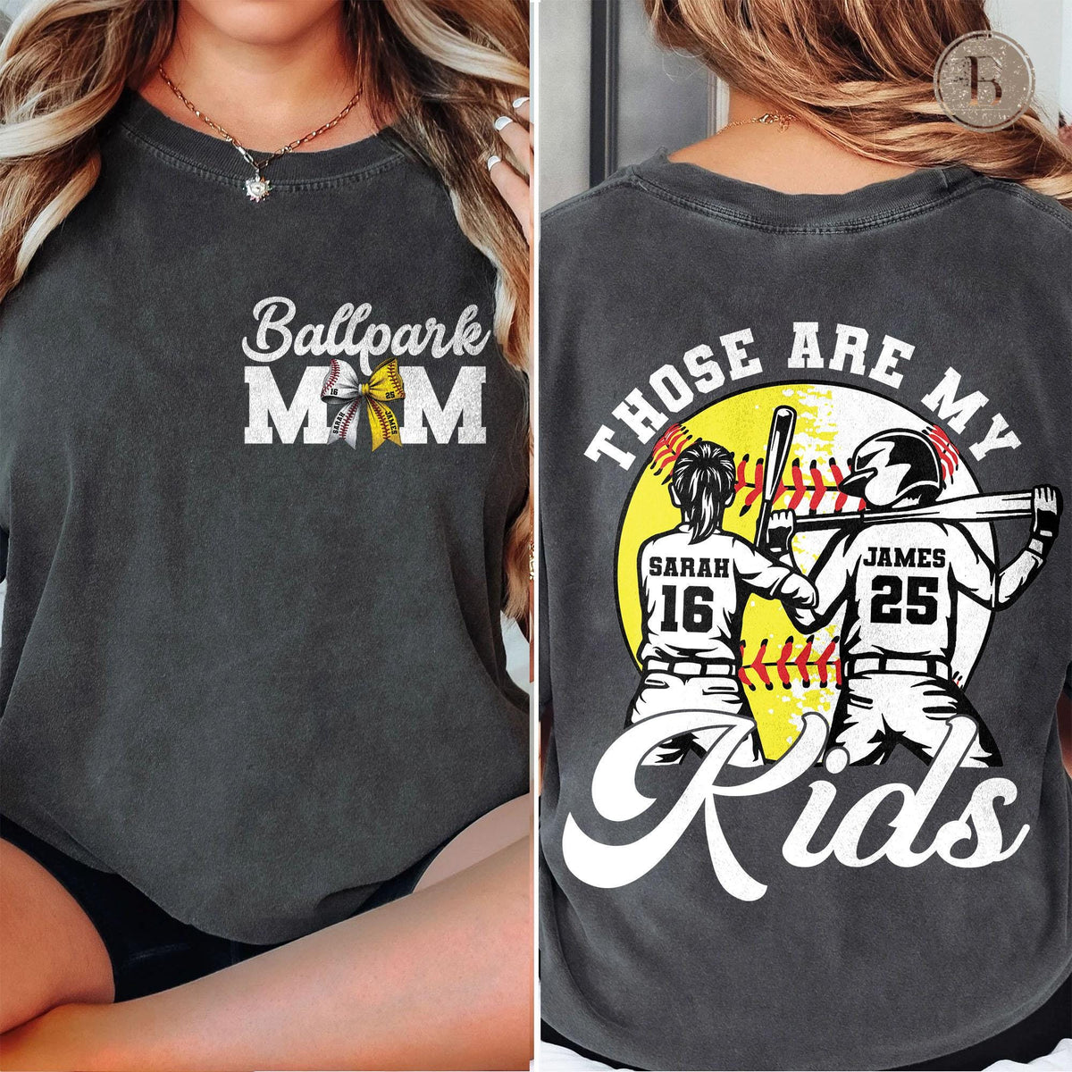 Custom Baseball Softball Mom, Ballpark Mama Shirt, Those Are My Kids, Baseball Softball Shirt For Mom, Mother's Day Gift