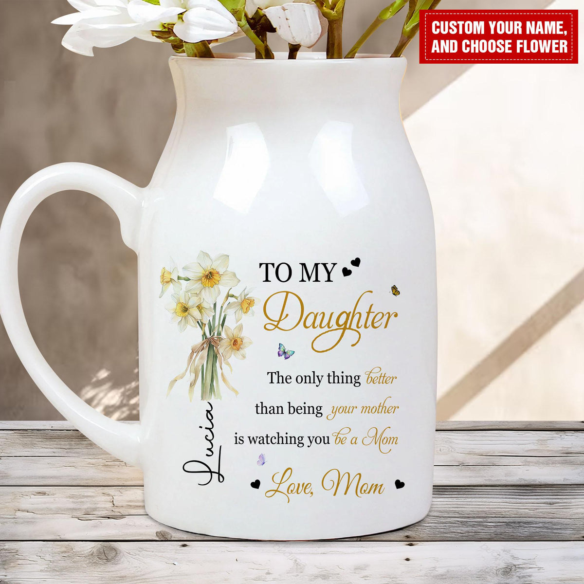 Personalized Mother-Daughter Flower Vase, The Only Thing Better Than Being Your Mother, New Mom Gift, Mother's Day Vase, Gift for Daughter