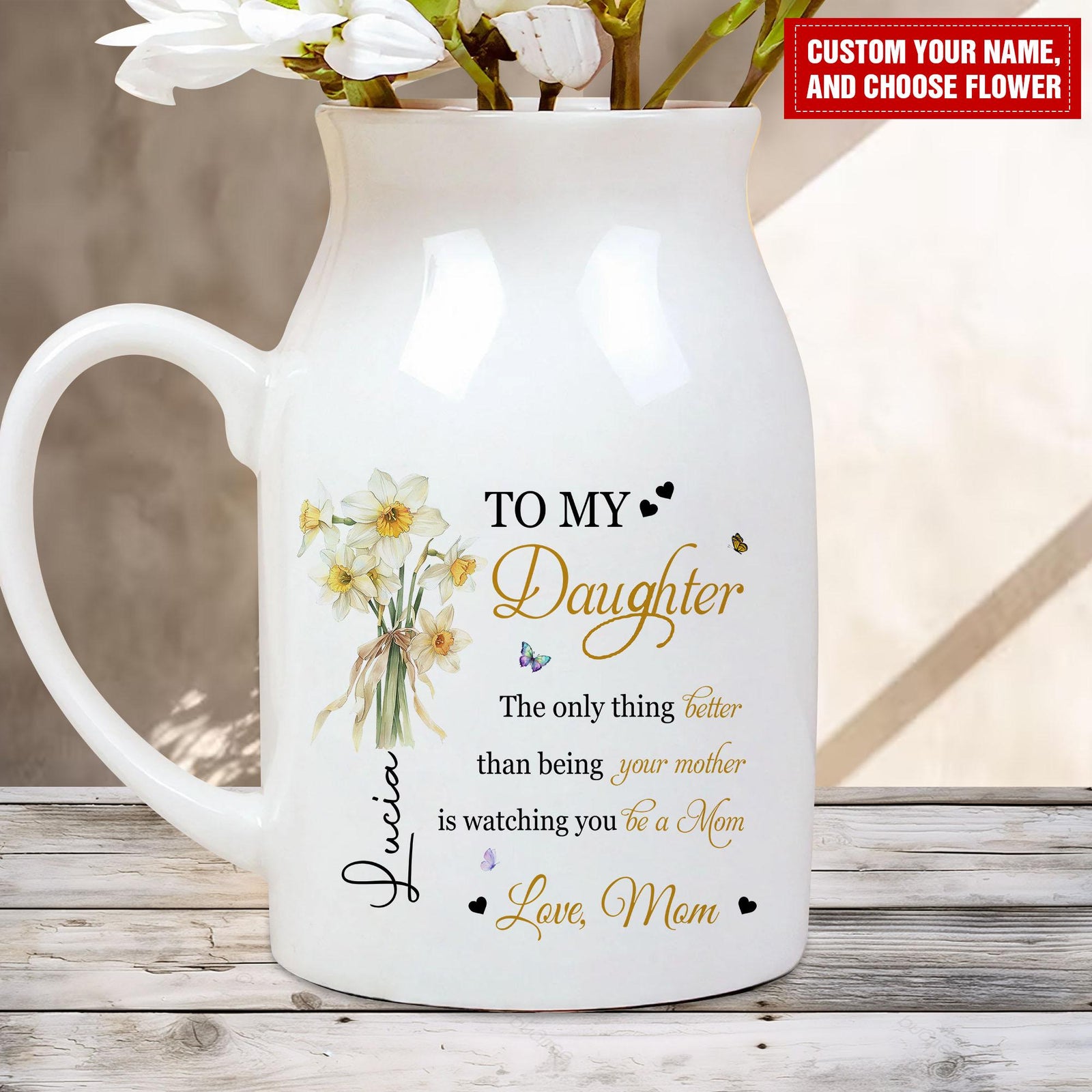 Personalized Mother-Daughter Flower Vase, The Only Thing Better Than Being Your Mother, New Mom Gift, Mother's Day Vase, Gift for Daughter
