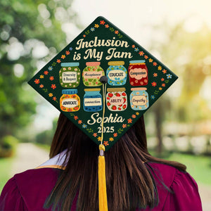 Personalized Teacher Graduation Cap Topper, Teacher Grad Cap Topper, Custom Teacher Grad Cap Topper, Inclusion is my Jam Grad Cap