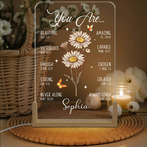 Personalized Bible Verse LED light, Custom Faith Christian Birthday Gift for Her, Christian Home Decor,Faith Based Decor,Religious LED Light
