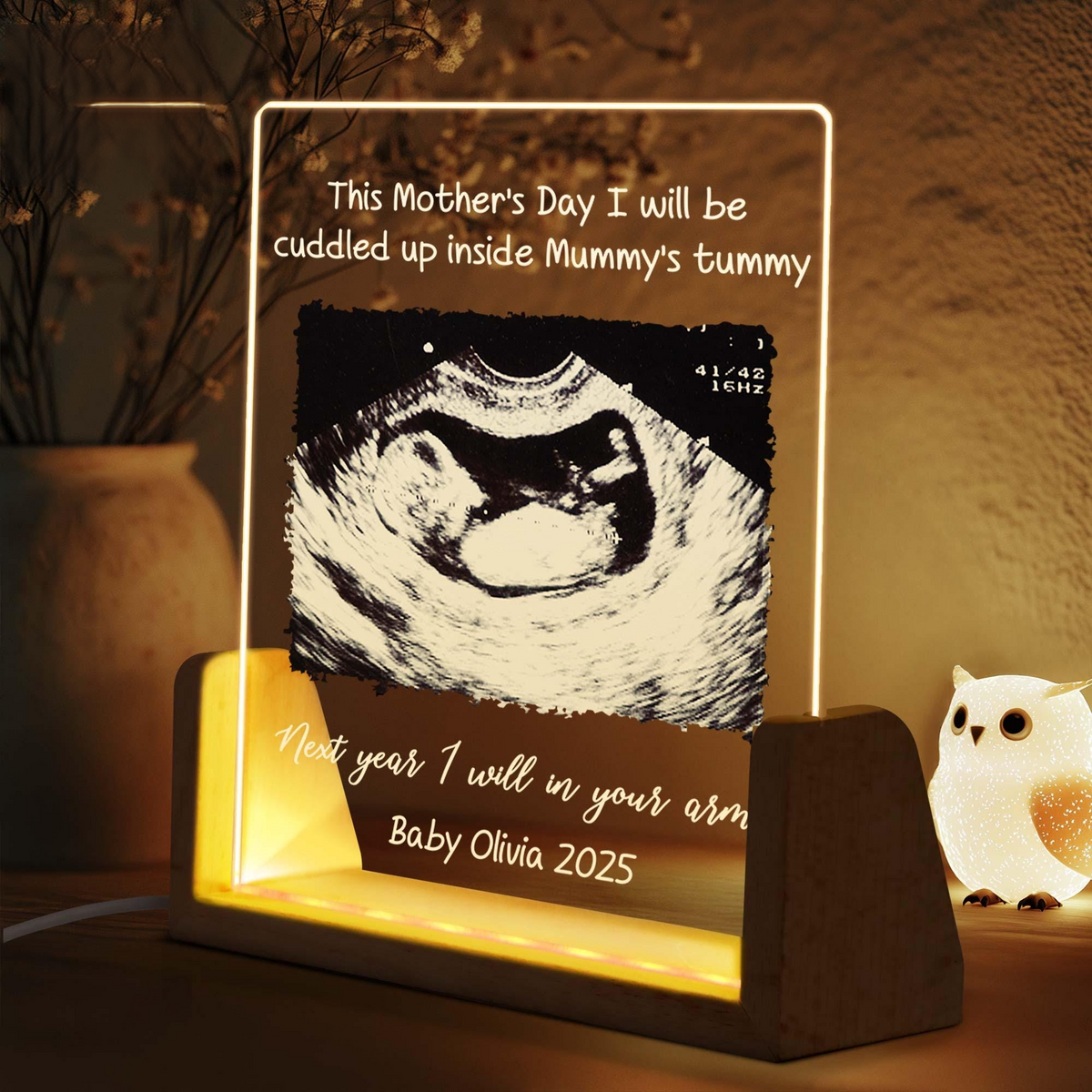 Pregnant Mom Gift, Personalised First Mother s Day Photo LED Night Light, Pregnancy Announcement, Expecting Mother Gift, New Mom Gifts