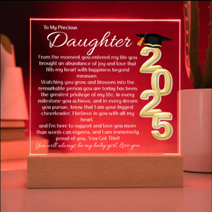 Daughter Gift for Graduation 2025 Promotion gift for her Graduation gift for Daughter Acrylic Plaque Color Changing Nightlight