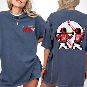 Baseball Mom Shirt, Personalized Baseball Shirt for Mom, Baseball Jersey Number Tee, Gameday Baseball Mom Shirts, Mother's Day Gift for Mom