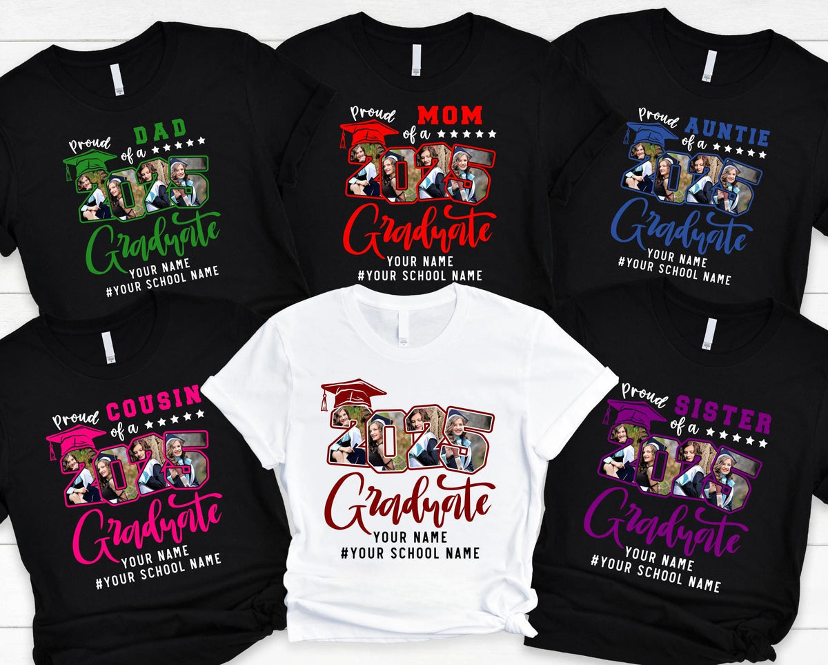 Proud Family T-Shirts,Group 2025 Grad Tees,Graduation Squad Tee,Senior 2025,Graduate 2025 Shirt,Custom Graduate Gift,High School Graduate Tee