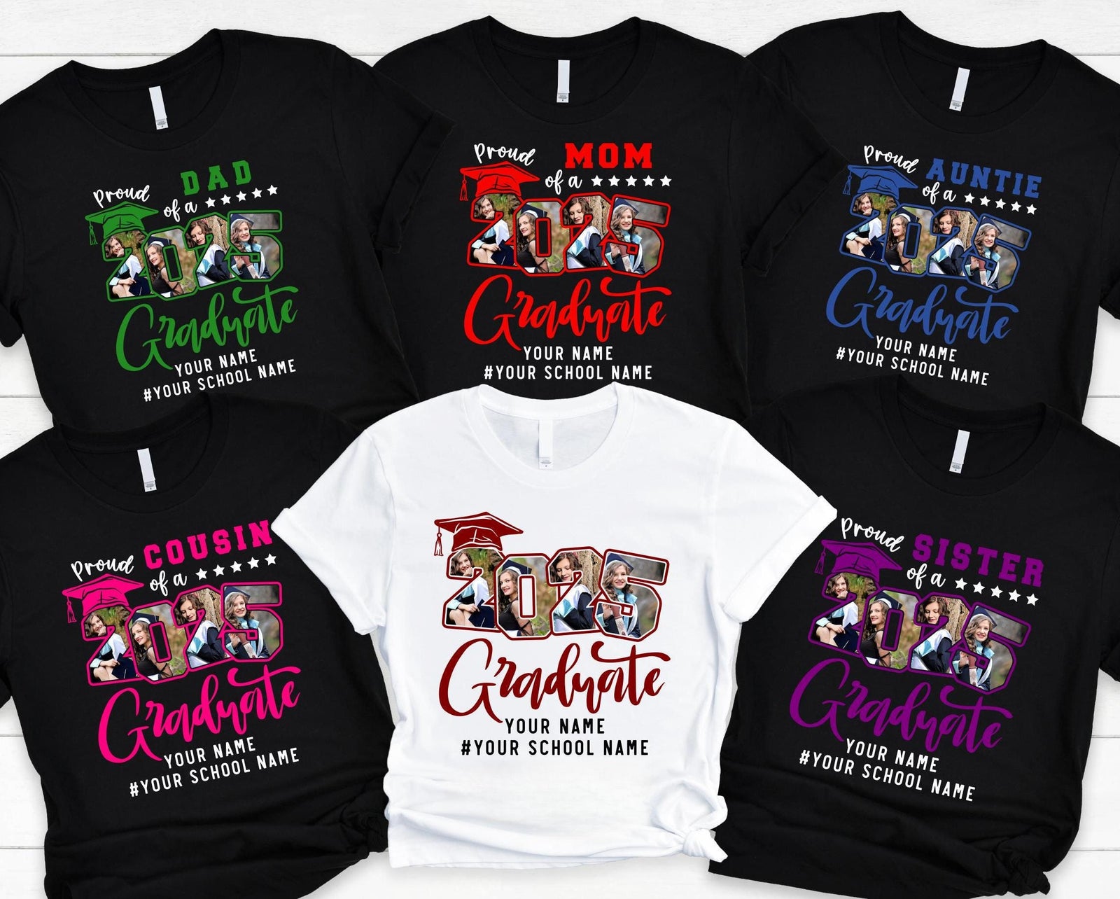 Proud Family T-Shirts,Group 2025 Grad Tees,Graduation Squad Tee,Senior 2025,Graduate 2025 Shirt,Custom Graduate Gift,High School Graduate Tee