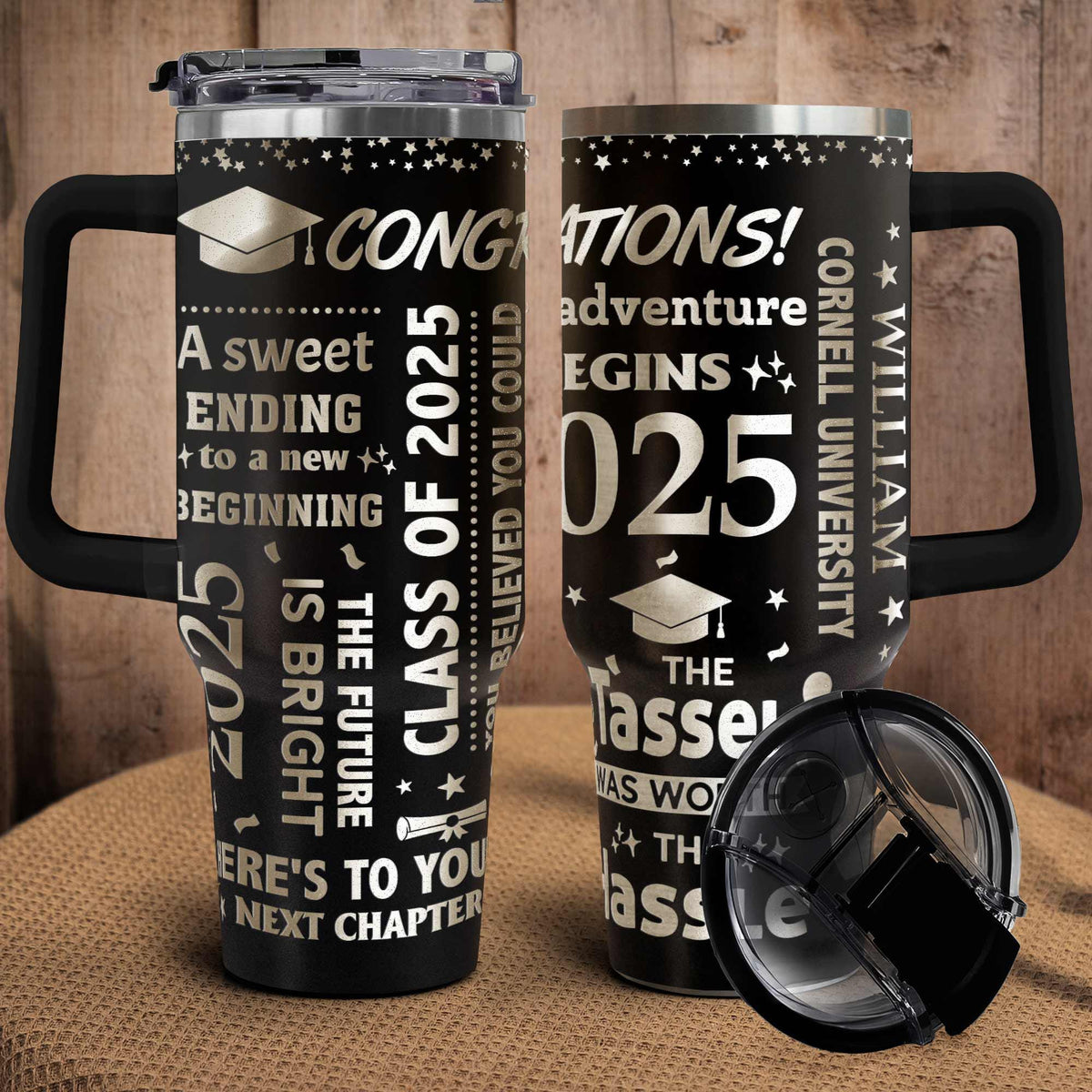 Personalized Graduation 40oz Tumbler Gift for Daughter Class of 2025 College- PHD Graduation, Masters Degree Gifts, Unique Keepsake