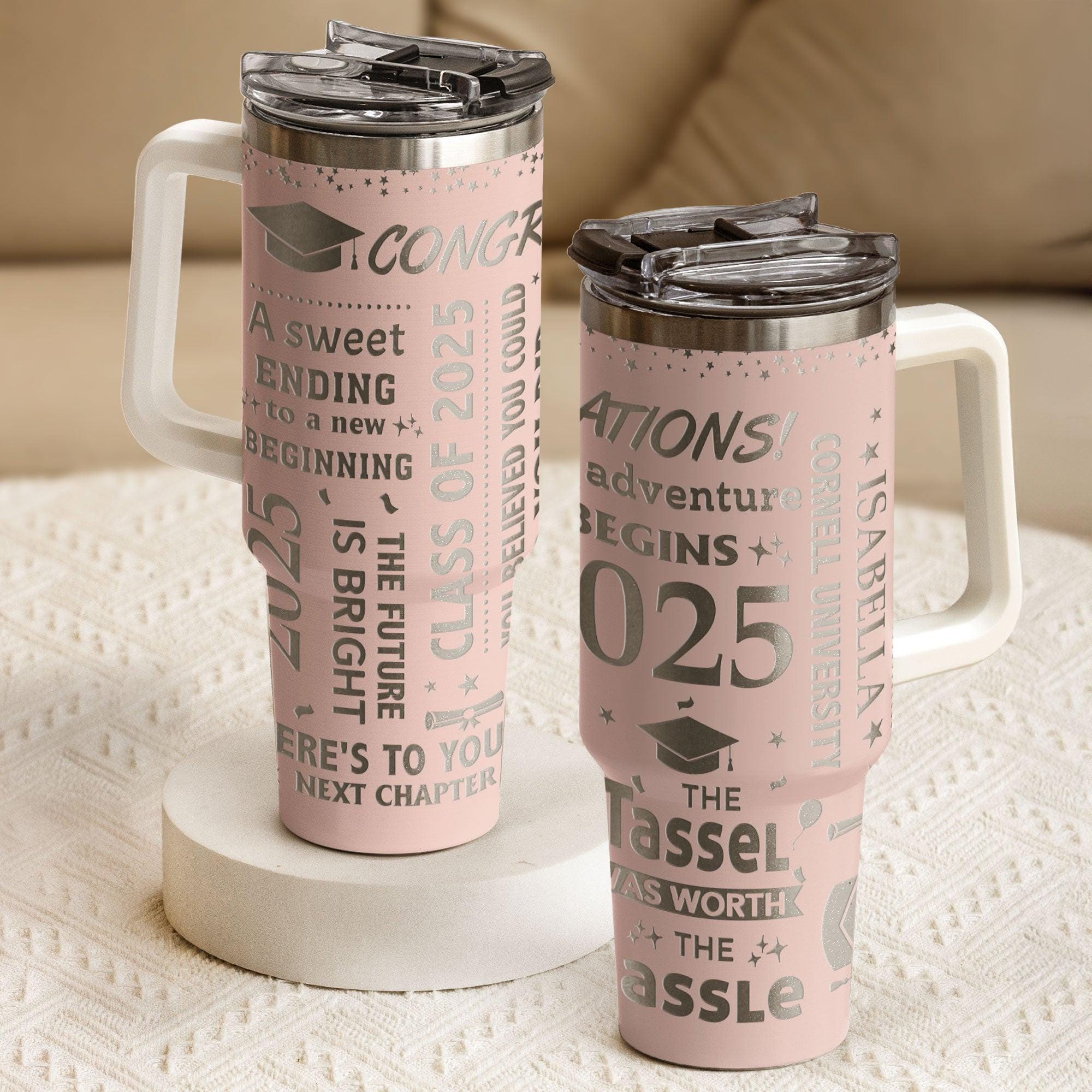 Personalized Graduation 40oz Tumbler Gift for Daughter Class of 2025 College- PHD Graduation, Masters Degree Gifts, Unique Keepsake