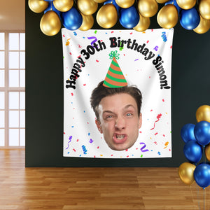 Custom Face Birthday Banner, Funny Face Photo Birthday Party Decoration, Big Head Cutout Wall Decor, Funny Birthday Decorations For Him