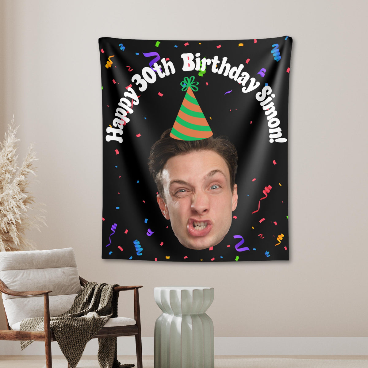 Custom Face Birthday Banner, Funny Face Photo Birthday Party Decoration, Big Head Cutout Wall Decor, Funny Birthday Decorations For Him