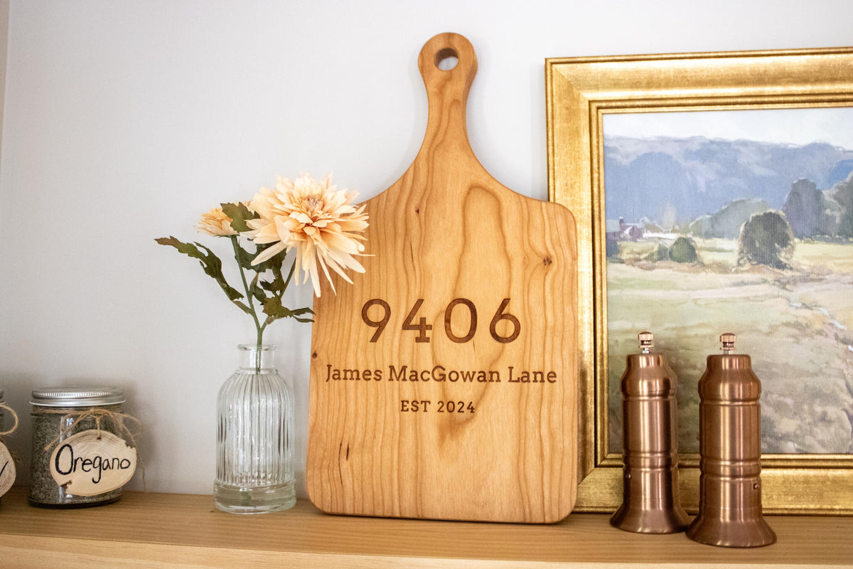 Personalized Charcuterie Board: Housewarming Gift for First Home, Real Estate Closing, Kitchen Essentials Cutting Board Styling Personalized