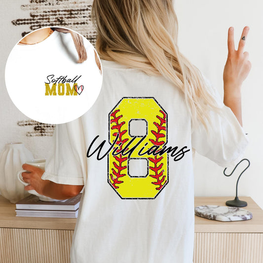 Custom Personalized Softball Mom Shirt | Name And Number Softball Shirt | Softball Mom Shirt | Gift For Mom Tee Shirt